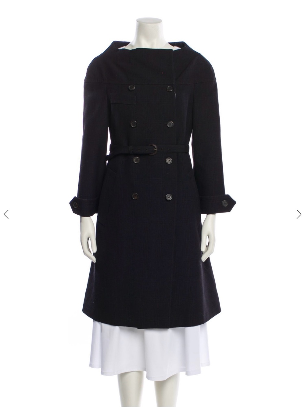 Vintage AW 2003 Prada Black Double-Breasted Trench Coat